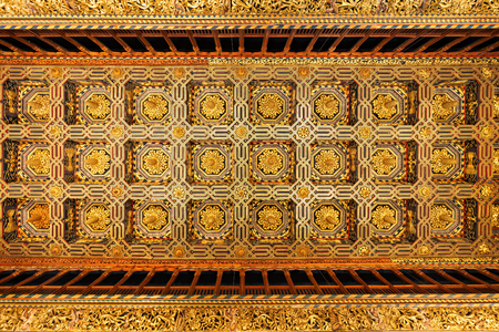 ZARAGOZA, SPAIN - OCTOBER 01, 2017: Aljaferia Palace or Palacio de la Aljaferia is a fortified medieval Islamic palace in the Zaragoza city in Aragon region, Spainのeditorial素材