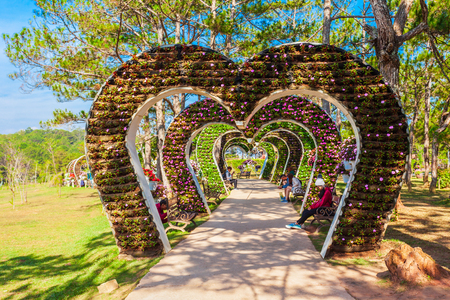DALAT, VIETNAM - MARCH 13, 2018: The Valley of Love park or Thung Lung Tinh Yeu in Dalat city in Vietnamのeditorial素材