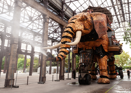 NANTES, FRANCE - SEPTEMBER 16, 2018: Machines of the Isle of Nantes is a artistic, touristic and cultural project based in Nantes, Franceのeditorial素材