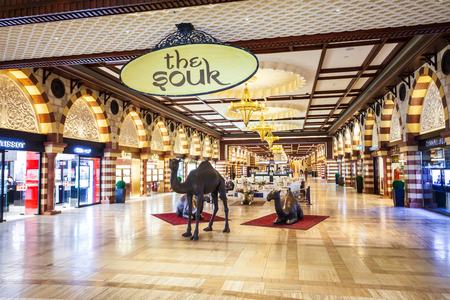 DUBAI, UAE - FEBRUARY 25, 2019: The Souk is an arabian market in the Dubai Mall in UAEのeditorial素材