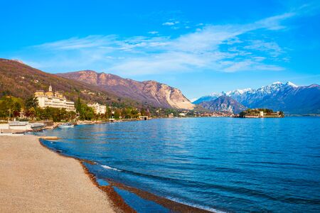 Waterfront in the Stresa town, located at the shore of the Lago Maggiore Lake in north Italy.