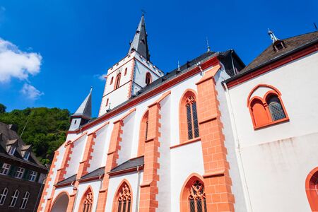 Collegiate Church or Stiftskirche of St. Goar is a protestant parish church in St. Goar in Germanyの写真素材