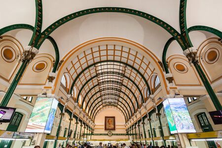HO CHI MINH, VIETNAM - MARCH 07, 2018: Saigon Central Post Office is a post office in the downtown Ho Chi Minh City or Saigon in Vietnamのeditorial素材