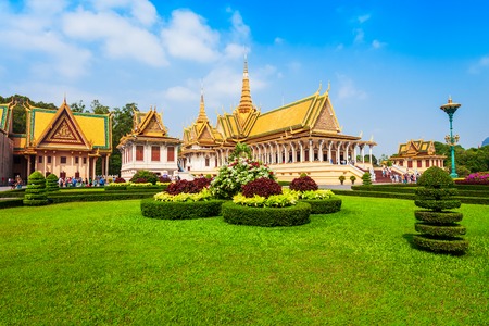 The Royal Palace is the royal residence of the king of Cambodia in Phnom Penh in Cambodiaのeditorial素材