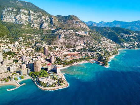 Monte Carlo, Monaco aerial panoramic view. Monaco is a country on the French Riviera near France in Europe.の写真素材
