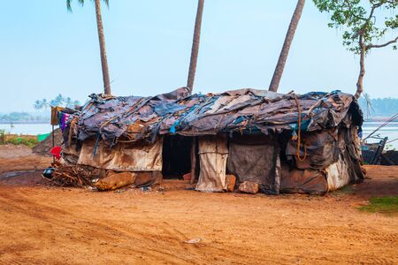 Slum hut is a home of poor people in Indiaの写真素材