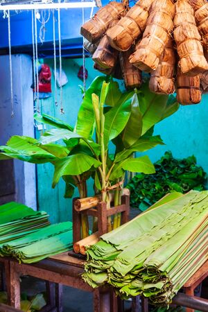 Fruts and vegetables at the local market in Indiaの写真素材