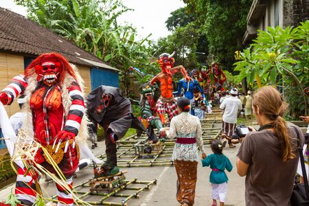 UBUD, BALI - MARCH 04, 2011: Ogoh-ogoh statues at the Ngrupuk parade in Bali island in Indonesiaのeditorial素材