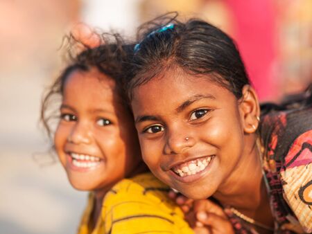 GOA, INDIA - NOVEMBER 08, 2011: Unidentified indian children playing at the beach in Goa in Indiaのeditorial素材