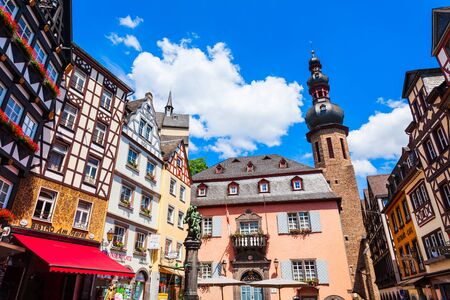 COCHEM, GERMANY - JUNE 28, 2018: Central square in Cochem old town in Moselle valley, Germanyのeditorial素材