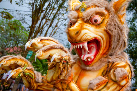 UBUD, BALI - MARCH 04, 2011: Ogoh-ogoh statues at the Ngrupuk parade in Bali island in Indonesiaのeditorial素材