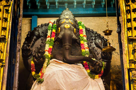 MADURAI, INDIA - MARCH 23, 2012: Ganesha murti inside Meenakshi Temple, a historic hindu temple in Madurai city in Tamil Nadu in Indiaのeditorial素材