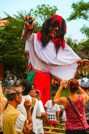 UBUD, BALI - MARCH 04, 2011: Ogoh-ogoh statues at the Ngrupuk parade in Bali island in Indonesia