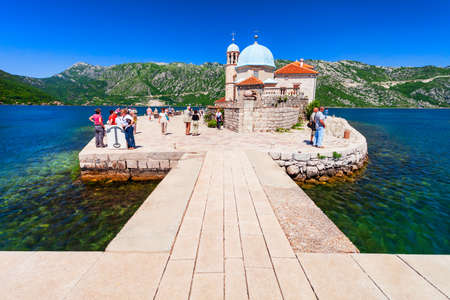 Our Lady of the Rocks Church in the Gospa od Skrpjela island near Perast town, Bay of Kotor in Montenegroのeditorial素材