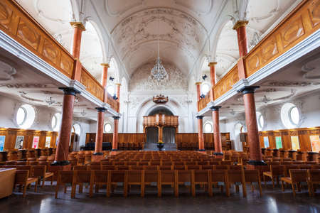ZURICH, SWITZERLAND - JULY 08, 2019: St. Peter is one of main churches of the old town of Zurich in Switzerland, besides Grossmunster and Fraumunsterのeditorial素材