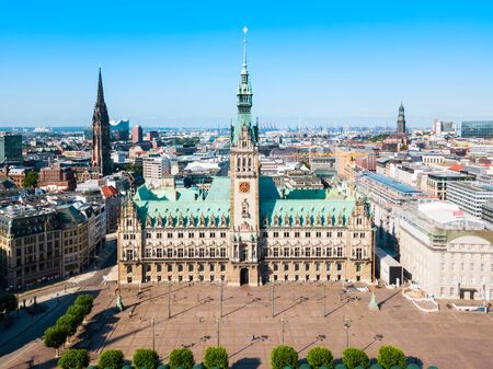 Hamburg City Hall or Hamburger Rathaus is the seat of local government of Hamburg, Germanyの写真素材