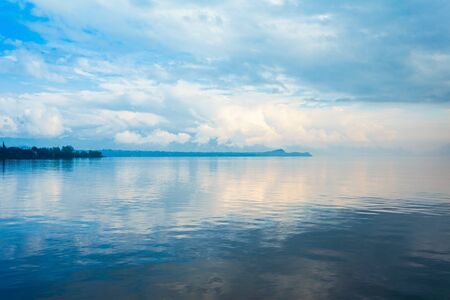 Shore of Lake Garda from Desenzano town in the Brescia province in Lombardy, Italy