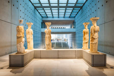 ATHENS, GREECE - OCTOBER 19, 2016: The Acropolis Museum is an archaeological museum focused on the findings of the archaeological site of the Acropolis of Athens in Greece.のeditorial素材
