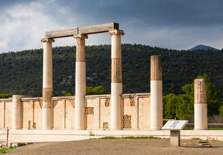 Abaton of Epidaurus at the sanctuary in Greece. Epidaurus is a ancient city dedicated to the ancient Greek God of medicine Asclepius.のeditorial素材