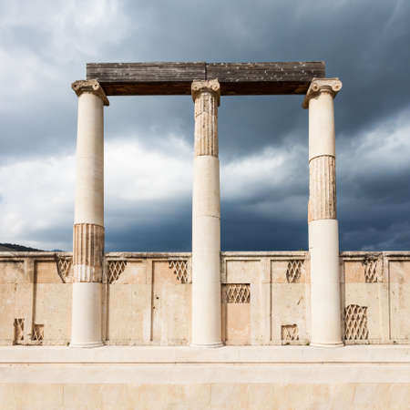 Abaton of Epidaurus at the sanctuary in Greece. Epidaurus is a ancient city dedicated to the ancient Greek God of medicine Asclepius.のeditorial素材