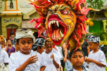 UBUD, BALI - MARCH 04, 2011: Ogoh-ogoh statues at the Ngrupuk parade in Bali island in Indonesiaのeditorial素材