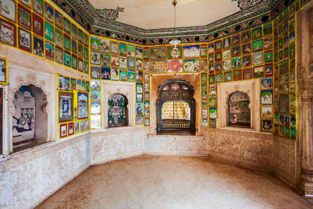 KOTA, INDIA - SEPTEMBER 21, 2019: Kotah Garh City Palace Museum interior. It is located in Kota city in Rajasthan state of India.のeditorial素材