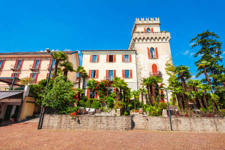Beauty old building in Ascona, which located near Locarno, a town on the shore of Lake Maggiore in the Ticino canton in Switzerland.のeditorial素材