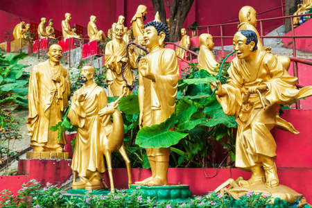 Ten Thousand Buddhas Monastery or Man Fat Sze is a buddhist temple located in Sha Tin in Hong Kong, Chinaの写真素材