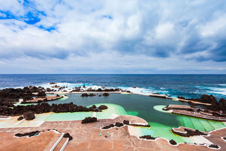 Lava pools in Porto Moniz town in Madeira island, Portugalの写真素材