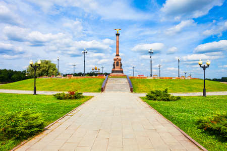 Monument to the 1000th anniversary of Yaroslavl city at Strelka public park in the centre of Yaroslavl city, Golden Ring of Russiaの写真素材