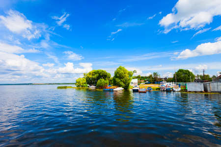 Lake Pleshcheyevo in Pereslavl Zalessky or Pereslavl-Zalessky city, Golden Ring of Russiaの写真素材