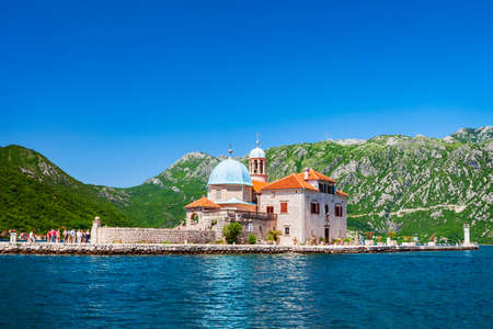 Our Lady of the Rocks Church in the Gospa od Skrpjela island near Perast town, Bay of Kotor in Montenegroのeditorial素材