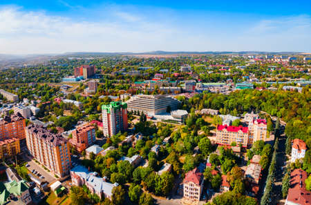 Yessentuki city centre aerial panoramic view. Yessentuki is a spa city in Caucasian Mineral Waters...