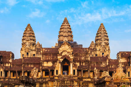 Angkor Wat temple in Siem Reap in Cambodia. Angkor Wat is the largest religious monument in the...