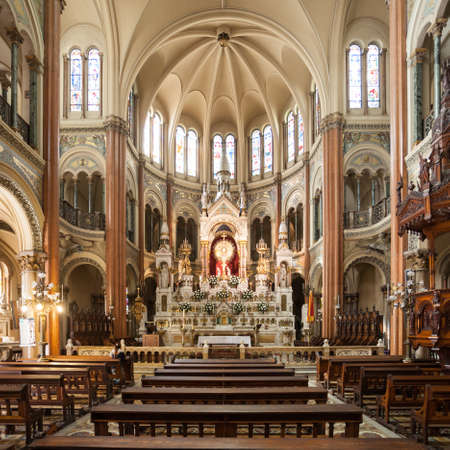 BUENOS AIRES, ARGENTINA - APRIL 14, 2016: Basilica del Santisimo Sacramento interior in Buenos Aires, Argentina.のeditorial素材