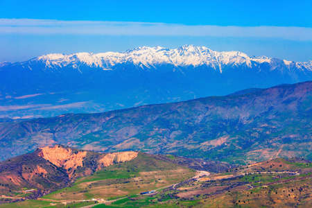 Chimgan in the Tian Shan or Tengri Tagh mountain range near Taskent city in Uzbekistan in Central Asiaの写真素材