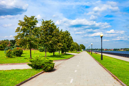 Strelka public park in the centre of Yaroslavl city, Golden Ring of Russiaの写真素材