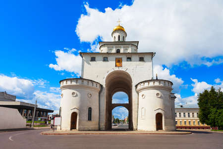 The Golden Gate of Vladimir or Zolotye Vorota is an ancient Russian city gate in the centre of Vladimir city, Golden Ring of Russiaの写真素材