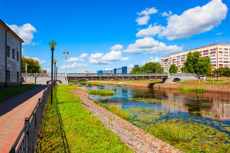 Uvod river embankment promenade in the Ivanovo city centre. Ivanovo is a part of Golden Ring of Russia.の写真素材