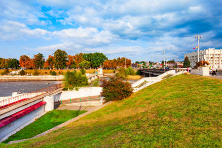 Terek river embankment in the centre of Vladikavkaz city, North Ossetia-Alania, Russia