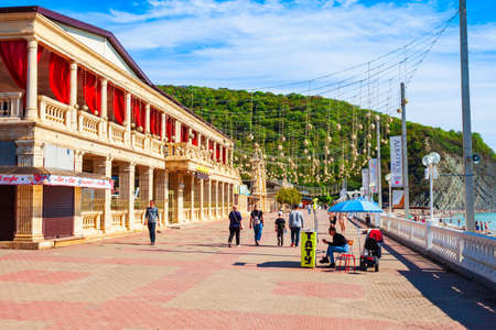 Arkhipo-Osipovka, Russia - October 03, 2020: Albatros is a hotel and entertainment complex in Arkhipo Osipovka resort town near Gelendzhik on the Black Sea shore in Russiaのeditorial素材
