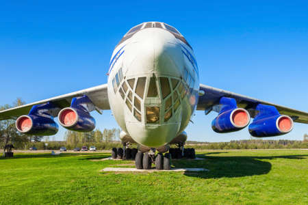 MINSK, BELARUS - MAY 05, 2016: The Ilyushin Il-76 aircraft in the open air museum of old civil...