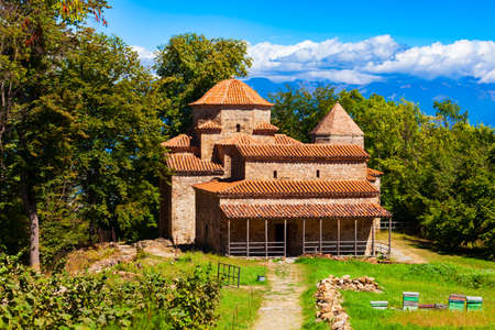 Old Shuamta or Dzveli Shuamta Monastery complex in Kakheti. Kakheti is a region in eastern Georgia with Telavi as its capital.の写真素材