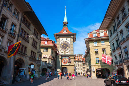 BERN, SWITZERLAND - JULY 13, 2019: Zytglogge is a landmark medieval clock tower in Bern city in...