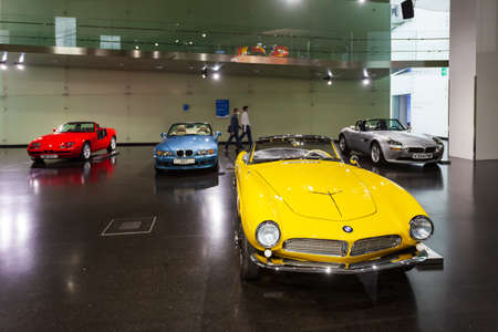 Munich, Germany - July 08, 2021: BMW 507 is a roadster that was produced by BMW from 1956 until 1959 in BMW Museum located near the Olympiapark in Munich, Germanyのeditorial素材