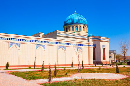 Ohun Bobo Jome Masjidi is a mosque in the centre of Urgench city, Uzbekistanの写真素材