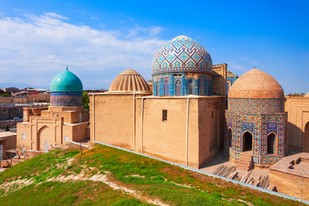 Shah-i-Zinda or Shah i Zinda is a mausoleum in the Samarkand city, Uzbekistanの写真素材
