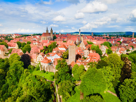 Rothenburg ob der Tauber old town. Rothenburg ob der Tauber is a city in the the Franconia region of Bavaria, Germany.の写真素材