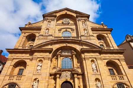 St. Martin is a catholic parish church in Bamberg old town. Bamberg is a town on the river Regnitz in Upper Franconia, Bavaria in Germany.の写真素材