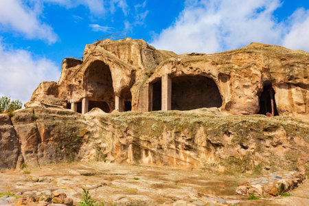 Uplistsikhe is an ancient rock hewn town near Gori in Shida Kartli region of Georgiaの写真素材